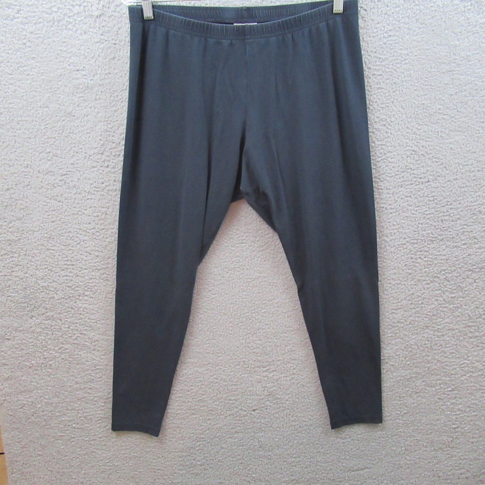 J Jill Womens Leggings Large Blue Ankle Pima Cotton Pull On Stretch Classic